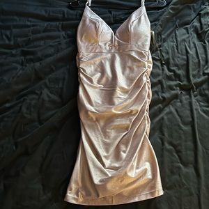 HONEY AND ROSIE Glitter V-Neck Faux Wrap Dress